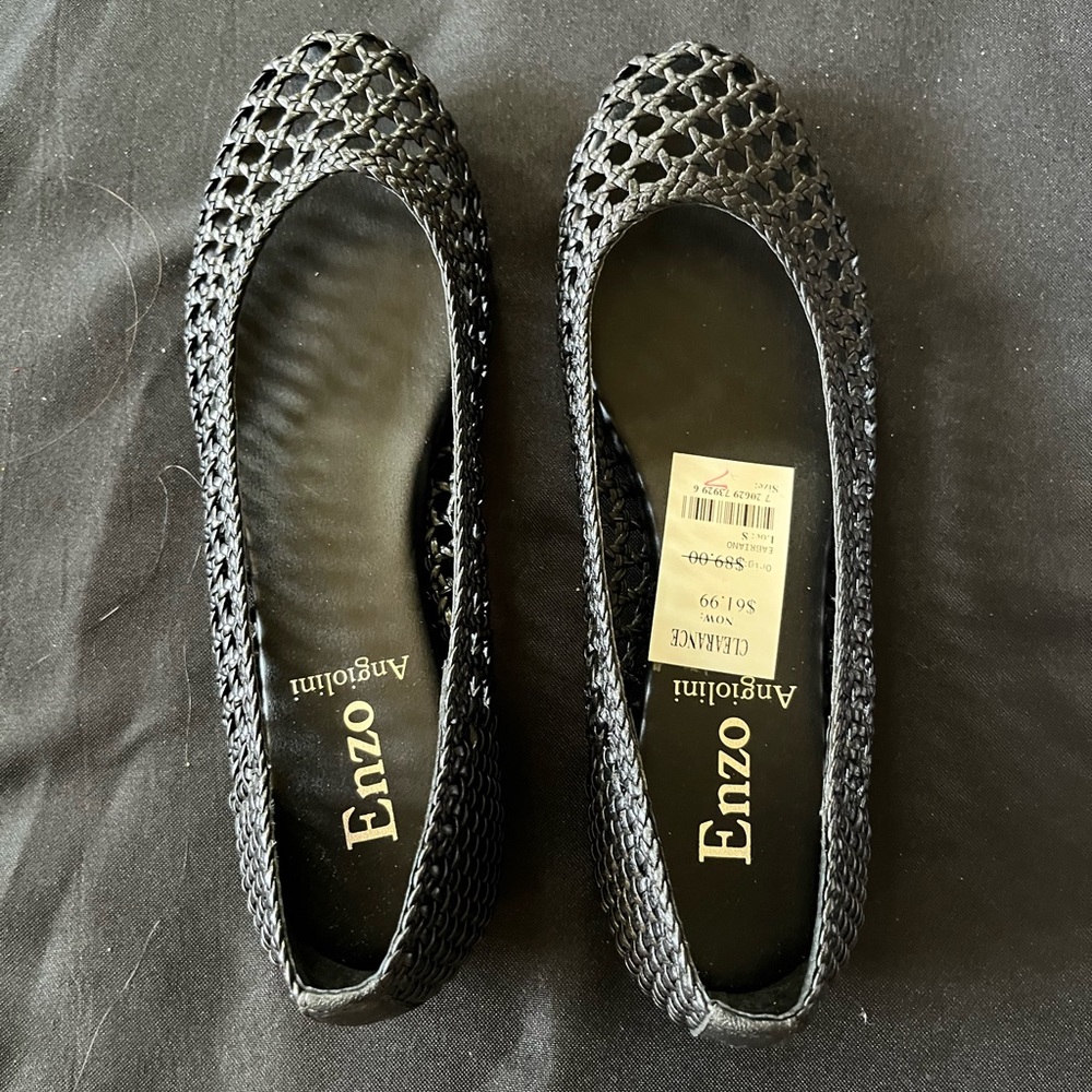 Enzo black flats